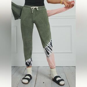 Anthropologie Vendima Tie Dye Joggers in Laurel/Melon/Onyx, Size Large